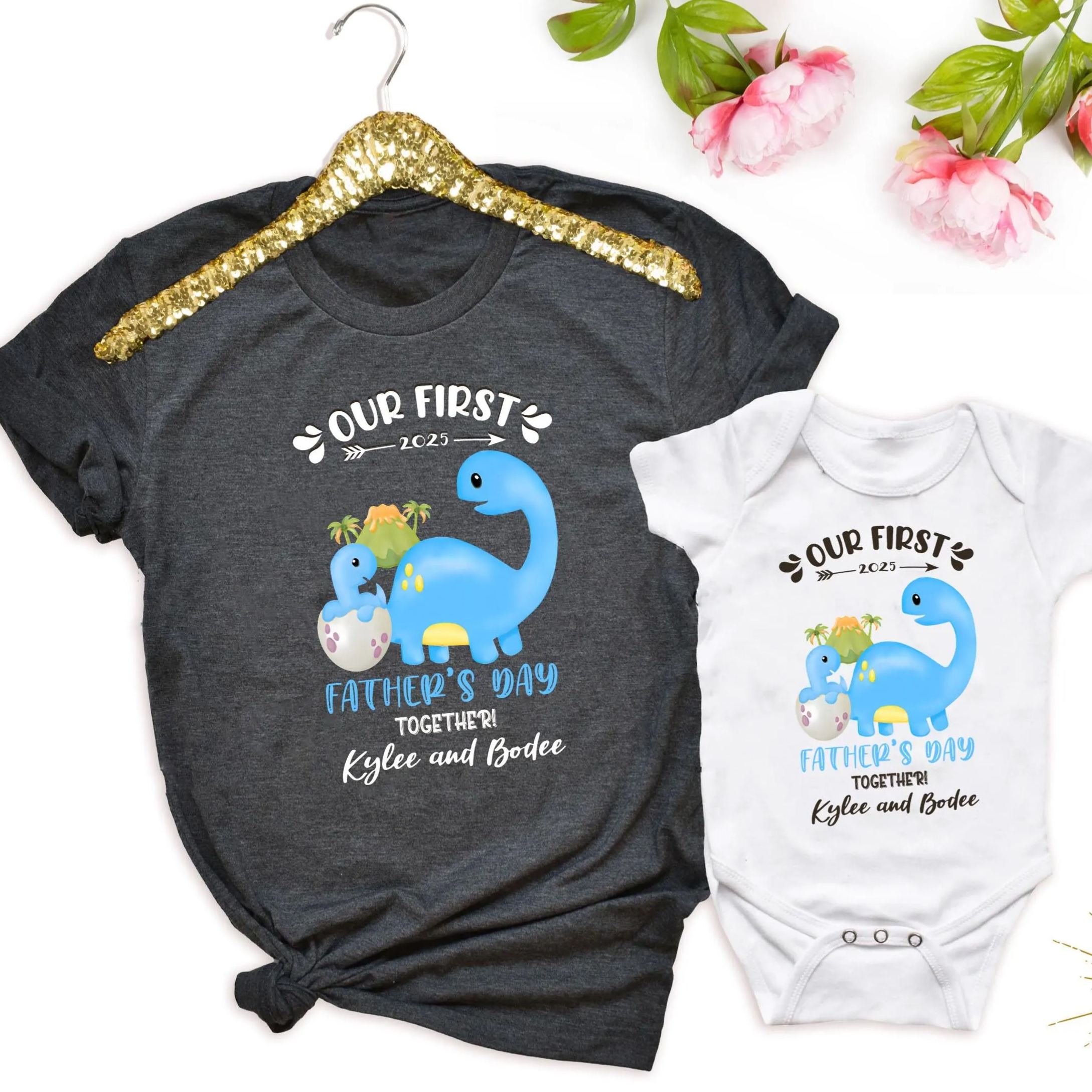 Fathers Day Family Matching T Shirt Dinosaur