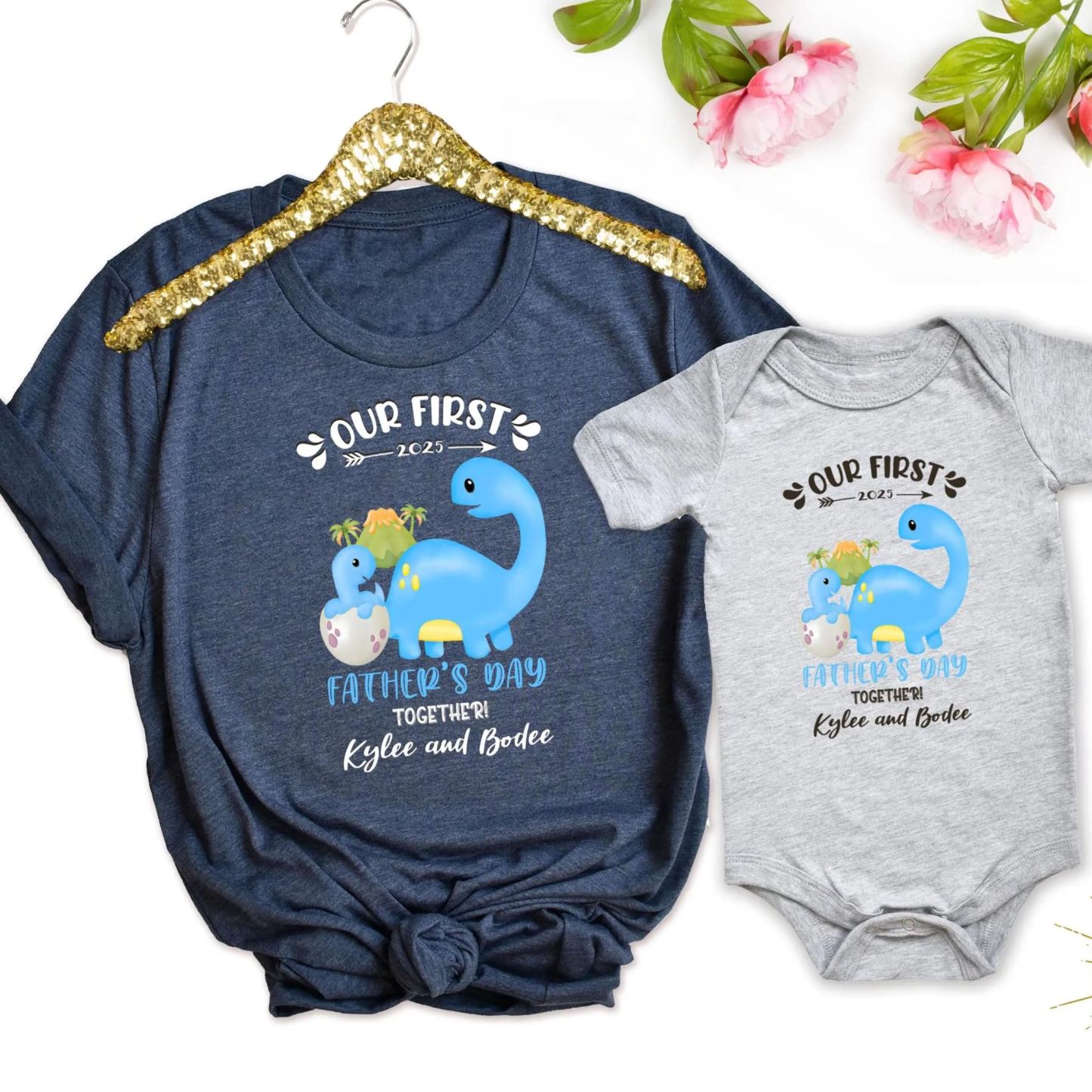 Fathers Day Family Matching T Shirt Dinosaur