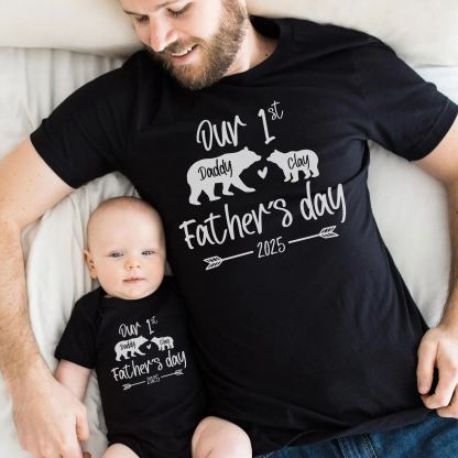 Fathers Day Family Matching T Shirt Daddy Bear
