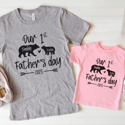 Fathers Day Family Matching T Shirt Daddy Bear