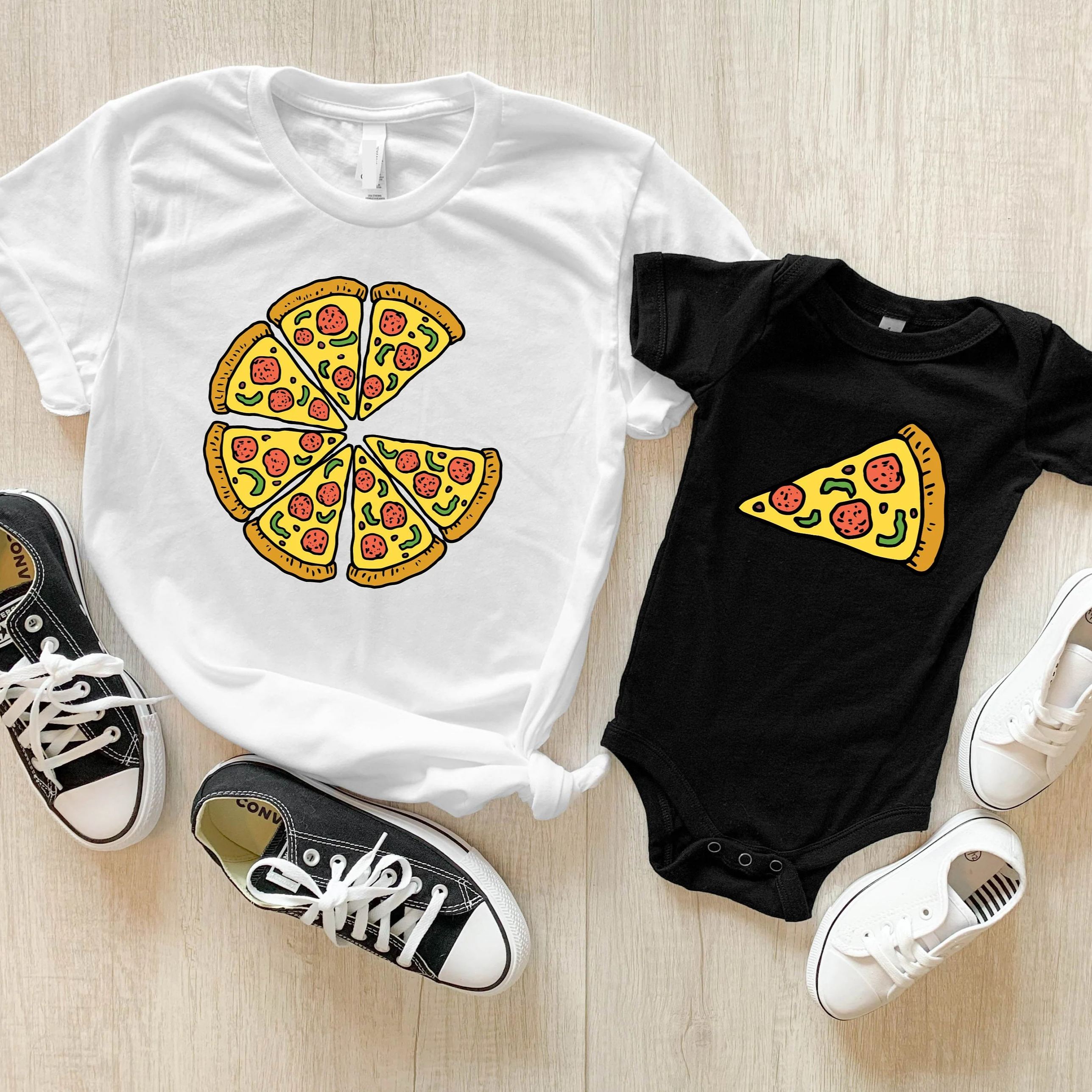 Fathers Day Family Matching T Shirt Dad And Baby Pizza