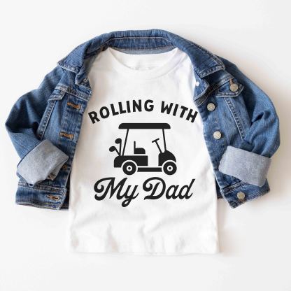 Father's Day Family Matching T-shirt-Golfing Golf Dad Rolling