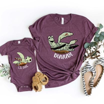 Father's Day Family Matching T-shirt-Dude And Lil Dude