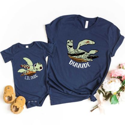 Father's Day Family Matching T-shirt-Dude And Lil Dude