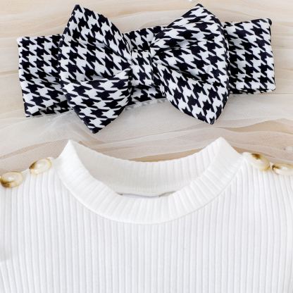 [Copy]Baby Girls Chanel-Style Puff Sleeve Princess Dress