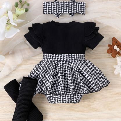 [Copy]Baby Girls Chanel-Style Puff Sleeve Princess Dress