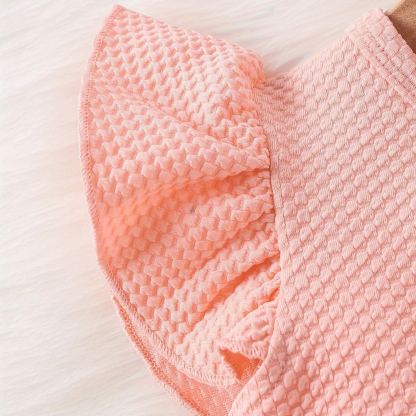 [Copy]2pcs Toddler Girls Puff-Sleeve Floral Blouse Set