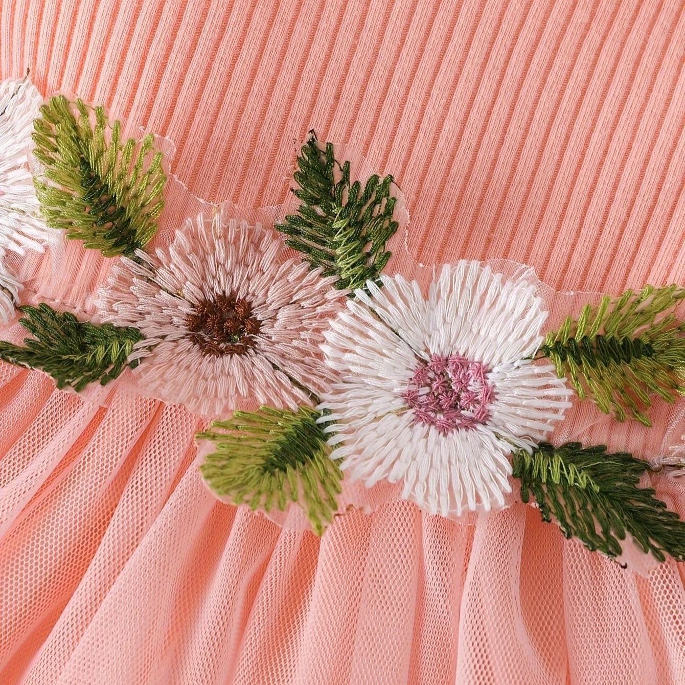 [Copy]2pcs Toddler Girls Puff-Sleeve Floral Blouse Set