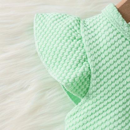 [Copy]2pcs Toddler Girls Puff-Sleeve Floral Blouse Set