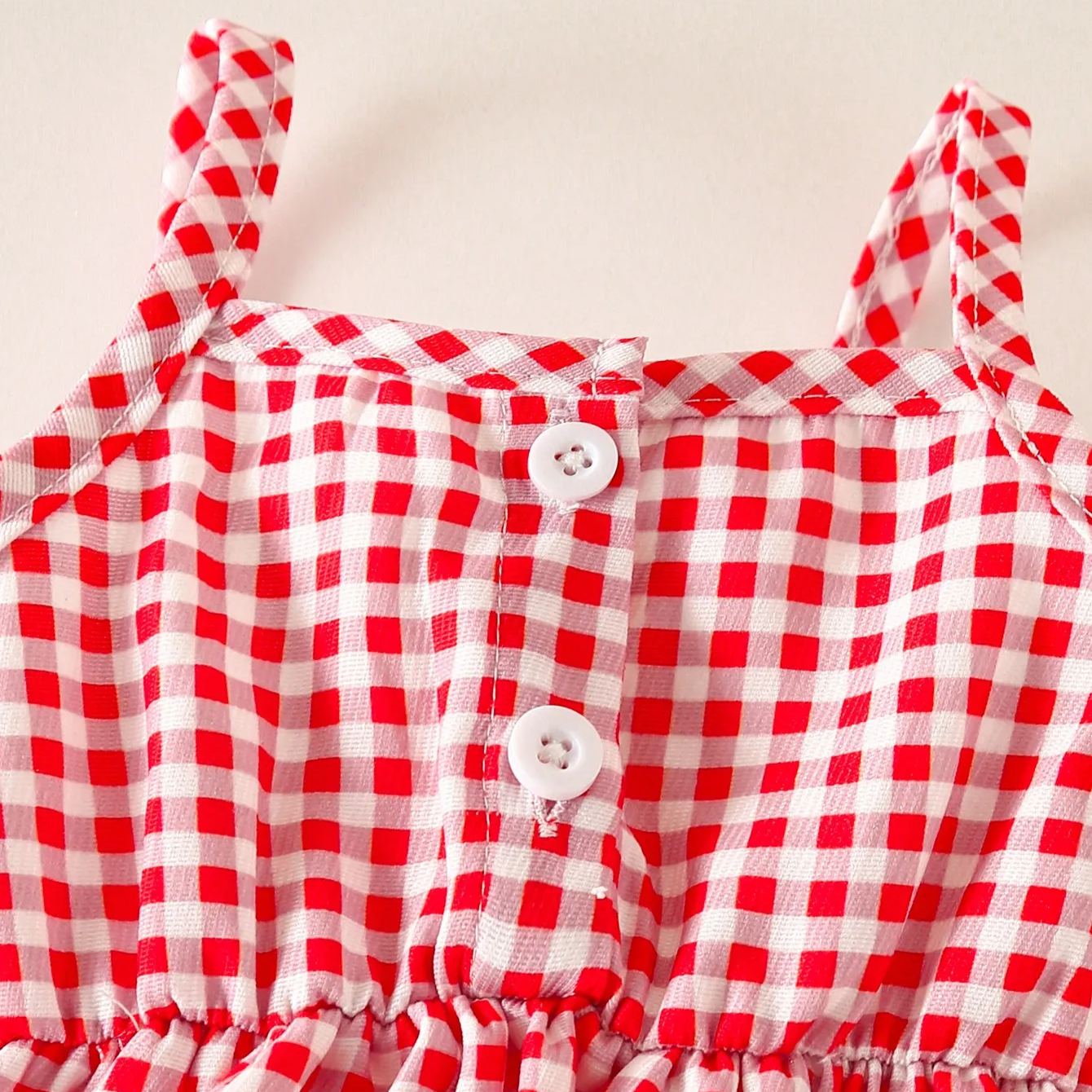 2pcs Baby Girls Seersucker Strappy Outfit