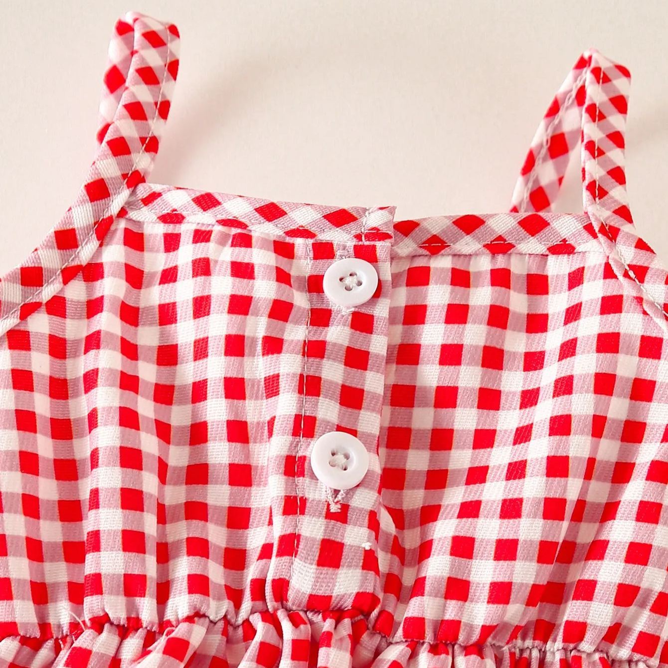 2pcs Baby Girls Seersucker Strappy Outfit