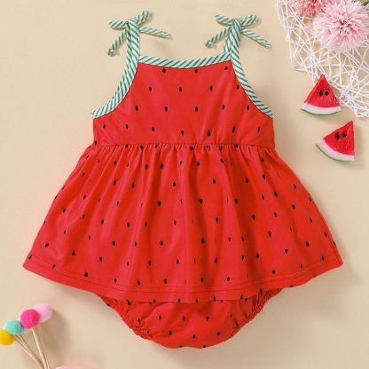 Baby Girls Adorable Watermelon Print Onesies