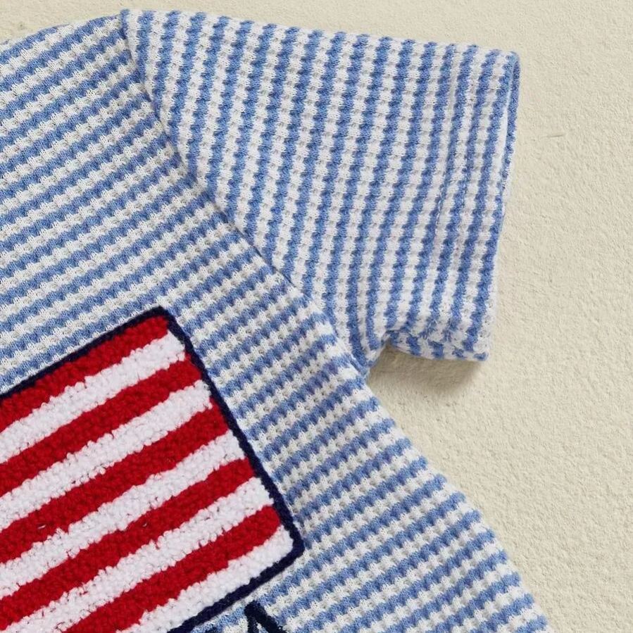 [Copy]2pcs Toddler Boys T-Shirt & Checkered Shorts