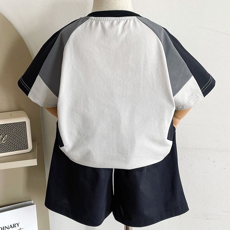 2pcs Toddler Boys Colorblock Sports Outfit