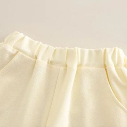 2pcs Toddler Boy Polo Shirt & Mid-Length Shorts