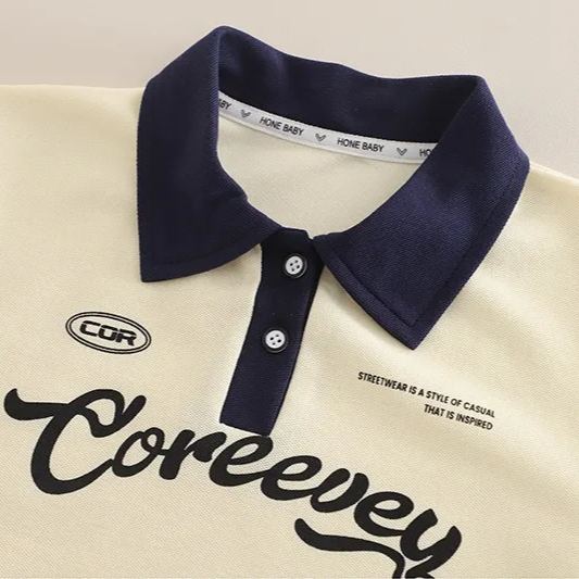 2pcs Toddler Boy Polo Shirt & Mid-Length Shorts