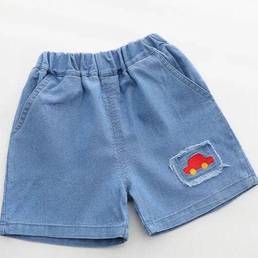 2pcs Toddler Boys Colorful Car Print Polo Shirt & Matching Shorts