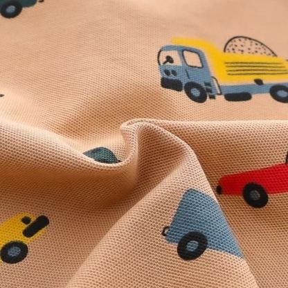 2pcs Toddler Boys Colorful Car Print Polo Shirt & Matching Shorts