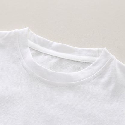 2pcs Toddler Boys Short Sleeve Tee & Doll Denim Overalls