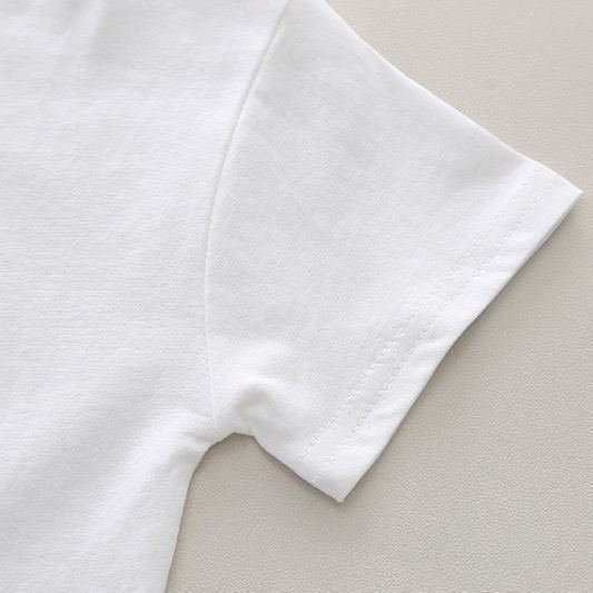 2pcs Toddler Boys Short Sleeve Tee & Doll Denim Overalls