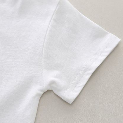 2pcs Toddler Boys Short Sleeve Tee & Doll Denim Overalls