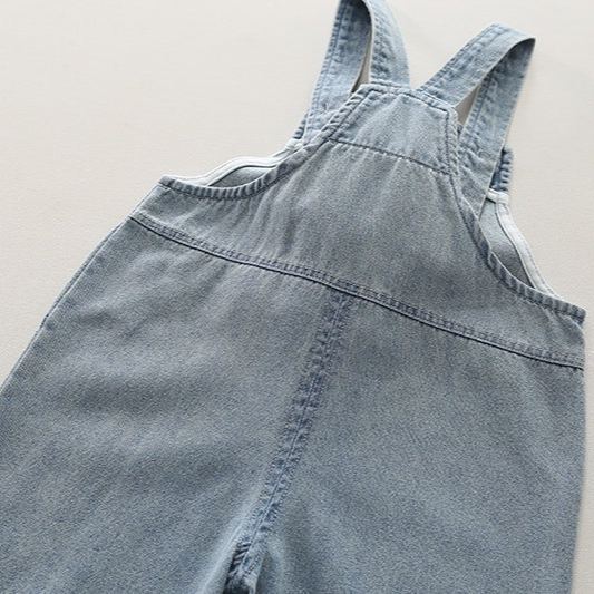 2pcs Toddler Boys Short Sleeve Tee & Doll Denim Overalls