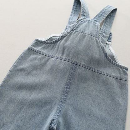 2pcs Toddler Boys Short Sleeve Tee & Doll Denim Overalls
