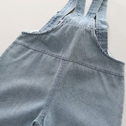 2pcs Toddler Boys Short Sleeve Tee & Doll Denim Overalls