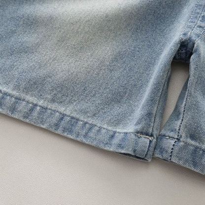 2pcs Toddler Boys Short Sleeve Tee & Doll Denim Overalls