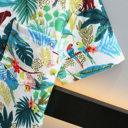2pcs Toddler Boys Hawaiian Shirt & Shorts