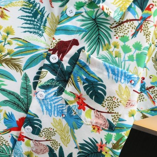 2pcs Toddler Boys Hawaiian Shirt & Shorts