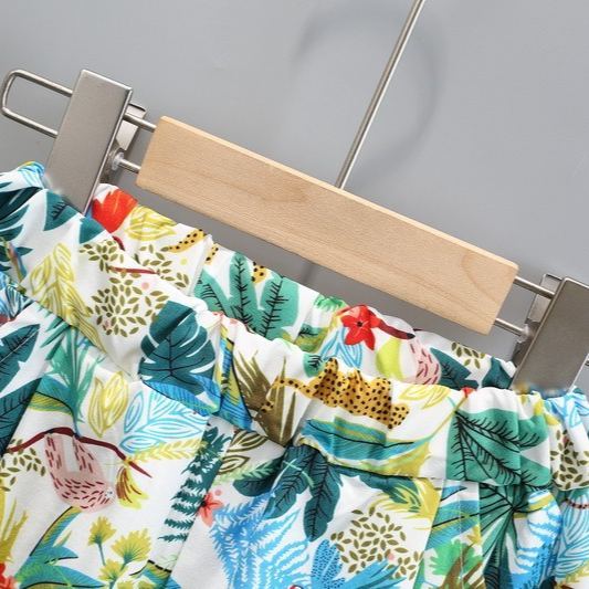 2pcs Toddler Boys Hawaiian Shirt & Shorts