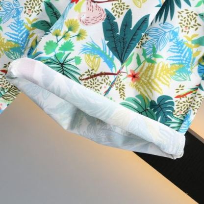 2pcs Toddler Boys Hawaiian Shirt & Shorts