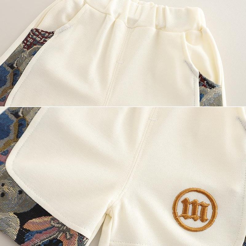 2pcs Toddler Boys Color-Block Short-Sleeve Top & Shorts