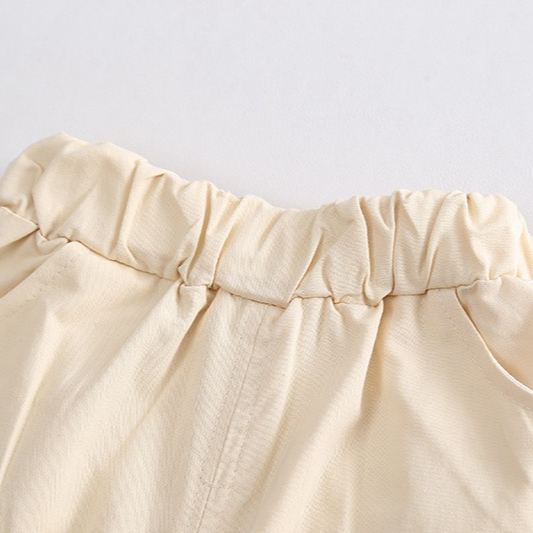 2pcs Toddler Boys Vertical Stripe Tee & Solid Color Shorts