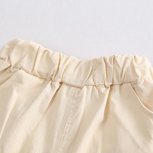 2pcs Toddler Boys Vertical Stripe Tee & Solid Color Shorts