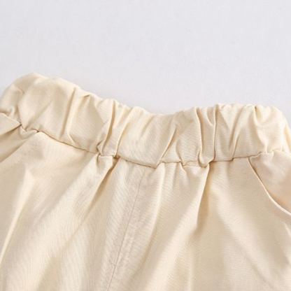 2pcs Toddler Boys Vertical Stripe Tee & Solid Color Shorts