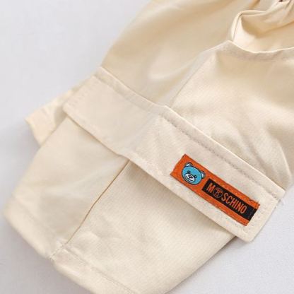 2pcs Toddler Boys Vertical Stripe Tee & Solid Color Shorts