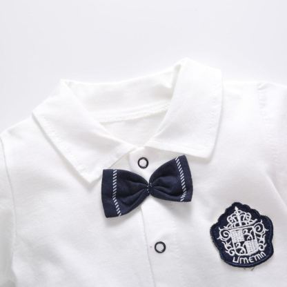 [Copy]Baby Boy Vertical Stripe Gentleman Jumpsuits