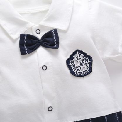 [Copy]Baby Boy Vertical Stripe Gentleman Jumpsuits