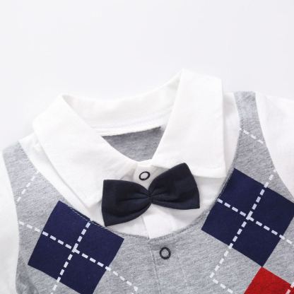 Baby Boy Black & White Academic Jumpsuits