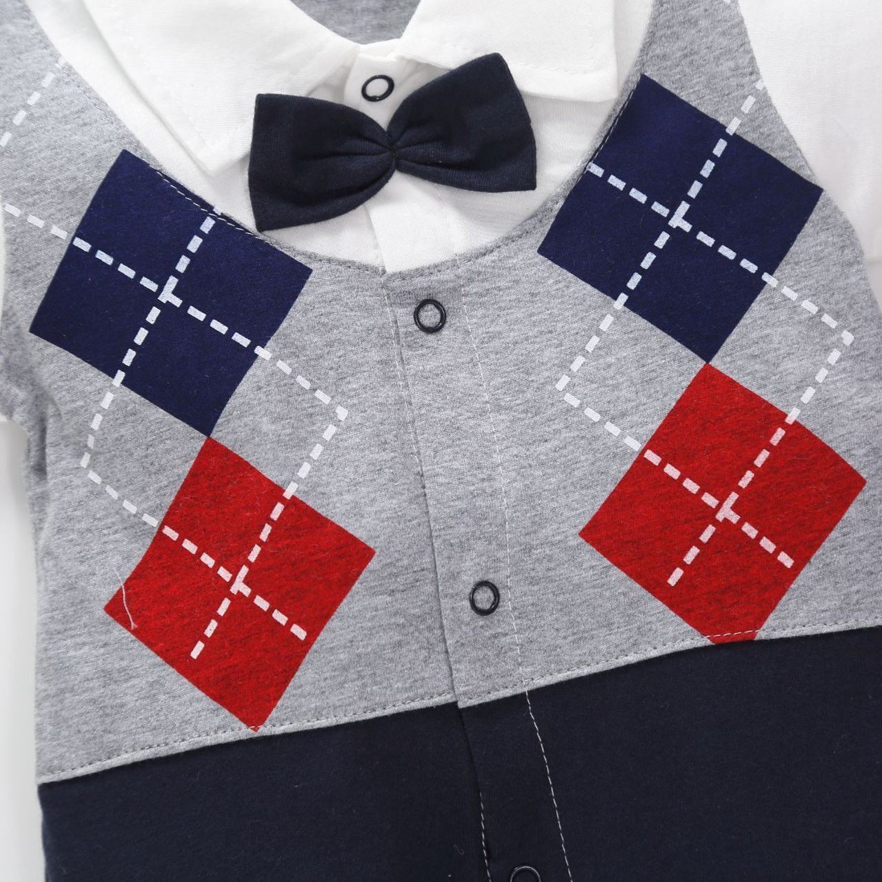 Baby Boy Black & White Academic Jumpsuits