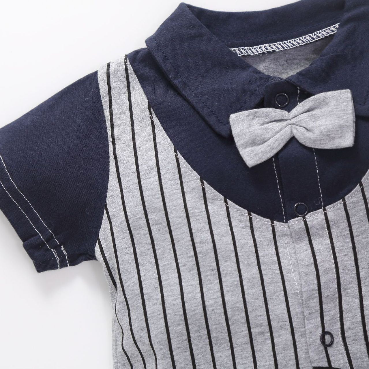 Baby Boy Gray Vest-Style Gentleman Jumpsuits