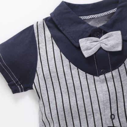 Baby Boy Gray Vest-Style Gentleman Jumpsuits