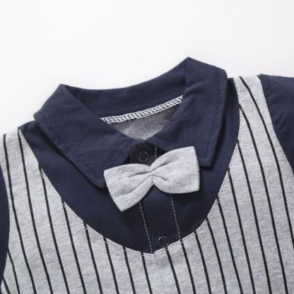 Baby Boy Gray Vest-Style Gentleman Jumpsuits
