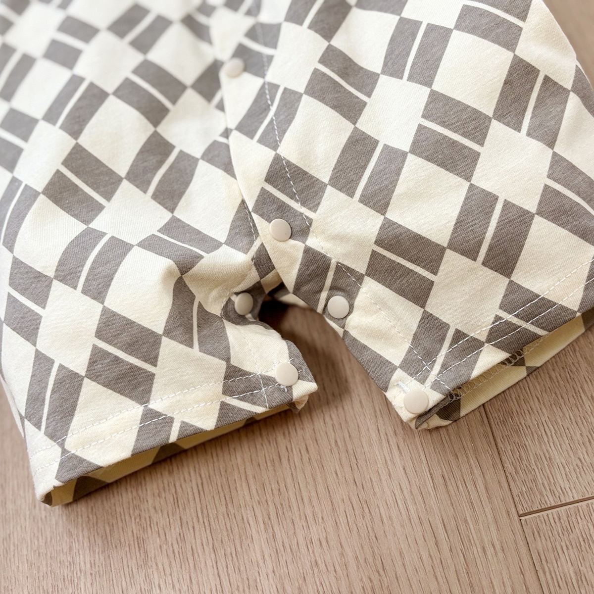 Baby Boy All-Over Diamond Bear Print Jumpsuits