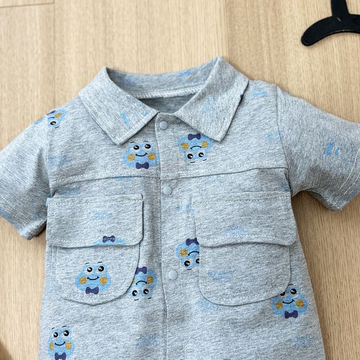 [Copy]Baby Boy All-Over Diamond Bear Print Jumpsuits