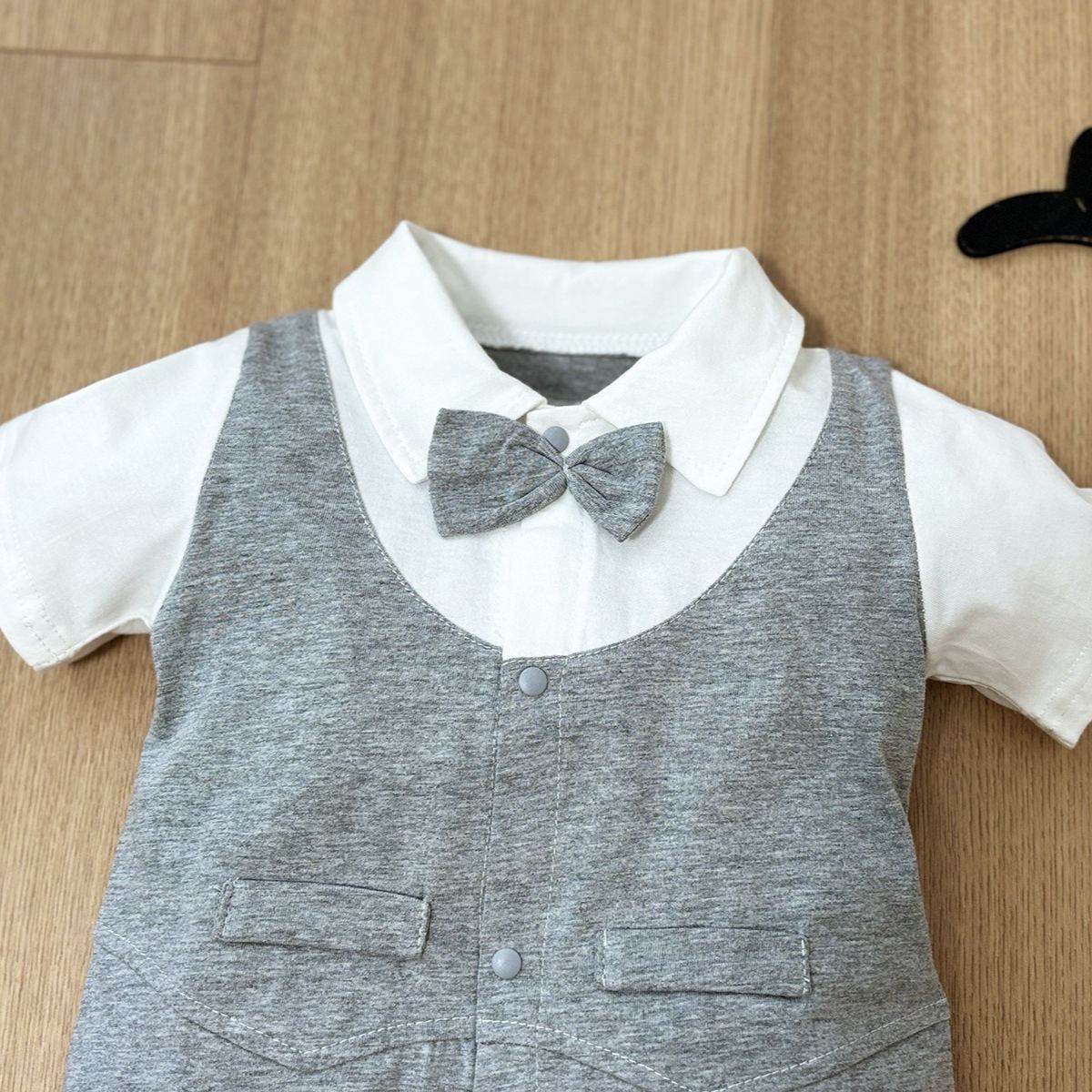 [Copy]Baby Boy All-Over Print Gray-Blue Frog Jumpsuits
