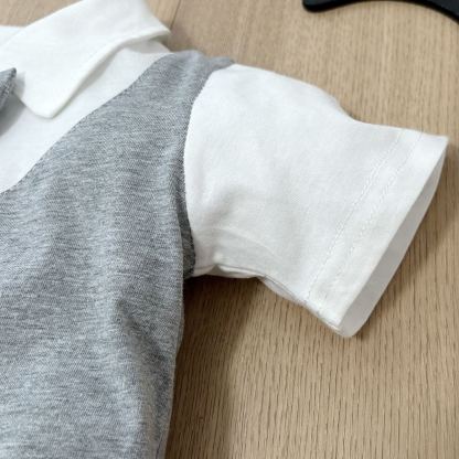 [Copy]Baby Boy All-Over Print Gray-Blue Frog Jumpsuits