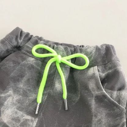 2pcs Toddler Boys Tie-Dye Short Sleeve & Shorts